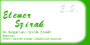 elemer szirak business card